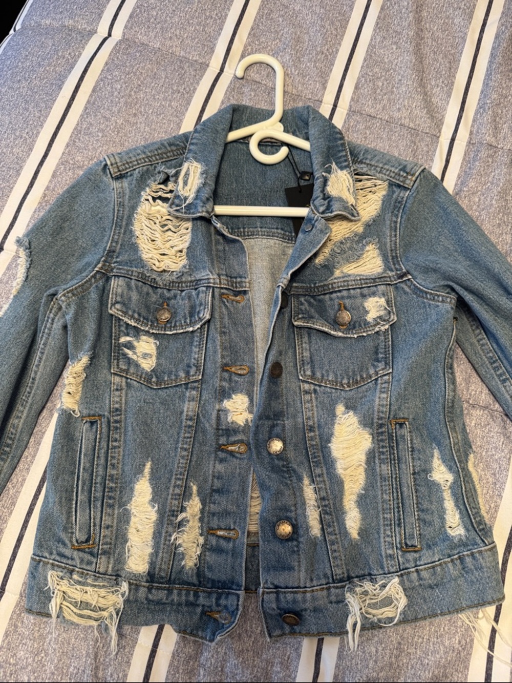 Carmar Light Blue Distressed Denim Jacket